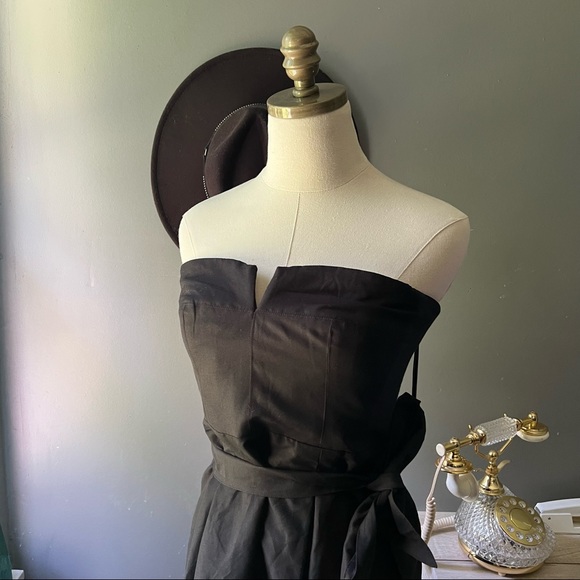 J Crew Tie Waist Black Strapless Dress Size 4 NWT - Picture 6 of 12